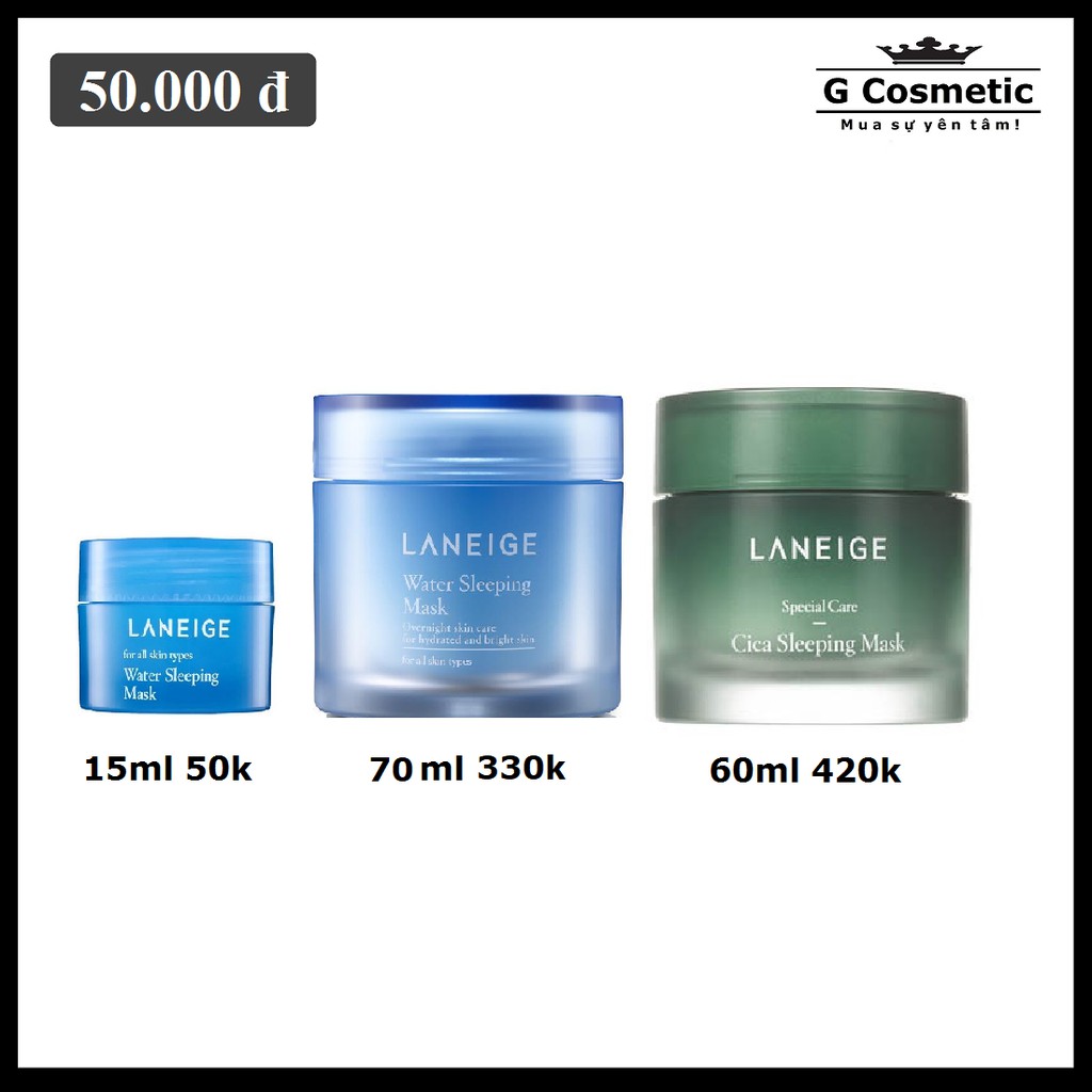 MẶT NẠ NGỦ MẶT LANEIGE (xanh dương 100ml - xanh lá 60ml)