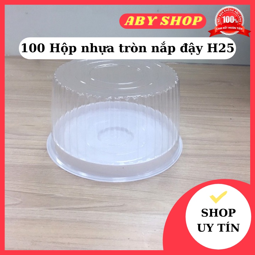 100 Hộp nhựa tròn nắp đậy H25 ⚡ CAO CẤP ⚡ hộp nhựa đựng bánh trong suốt giúp bạn bảo quản bánh một cách dễ dàng