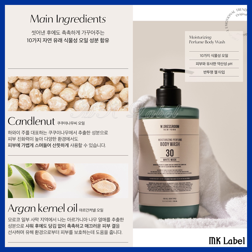 Sữa dưỡng thể W.Dressroom hương nước hoa giữ ẩm cho da số 97 500ml