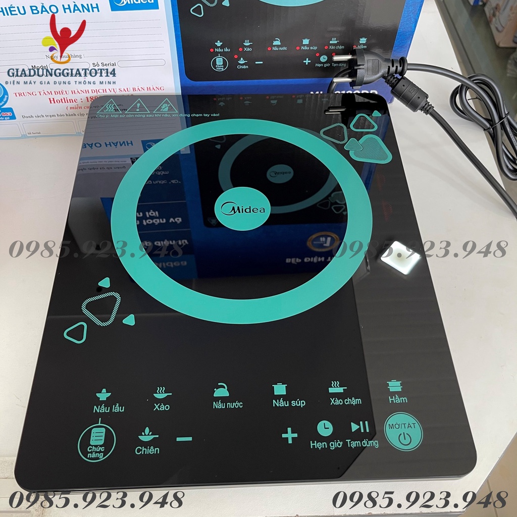 Bếp điện từ đơn MIDEA MI-T2120DD-Công suất 2100W+ tặng kèm Nồi lẩu Inox cao cấp- Chính hãng Bảo hành 12 tháng