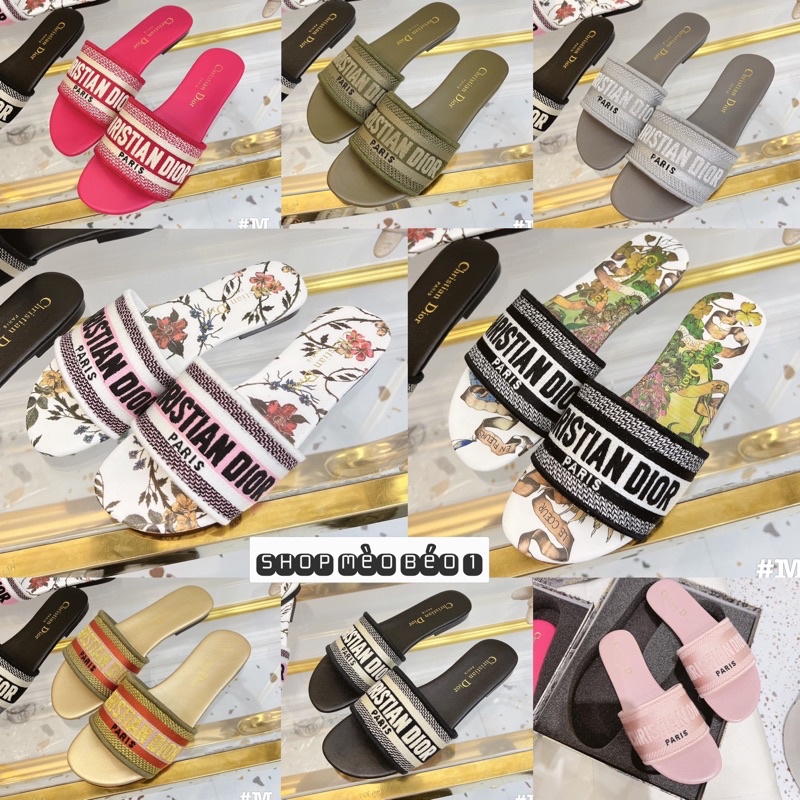 Dép thổ cẩm quai ngang super fullbox bill túi giấy