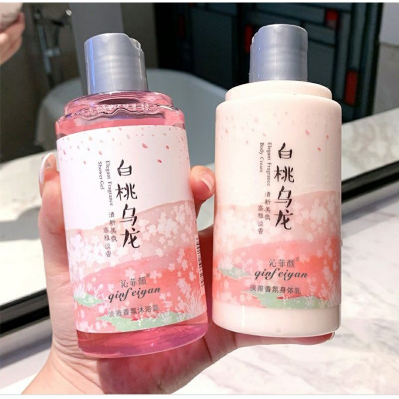 Sửa Tắm Trắng Đào Ô Long+Dưỡng Thể Heyxi Hỗ Trợ Làm Sáng Da Căng Mịn Da Nội Địa Trung 245ml