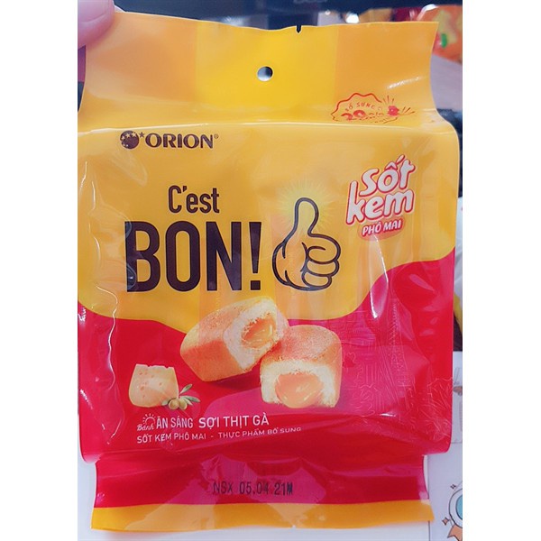 Bánh mì bữa sáng C’est BON Orion nhân phô mai gói 162g