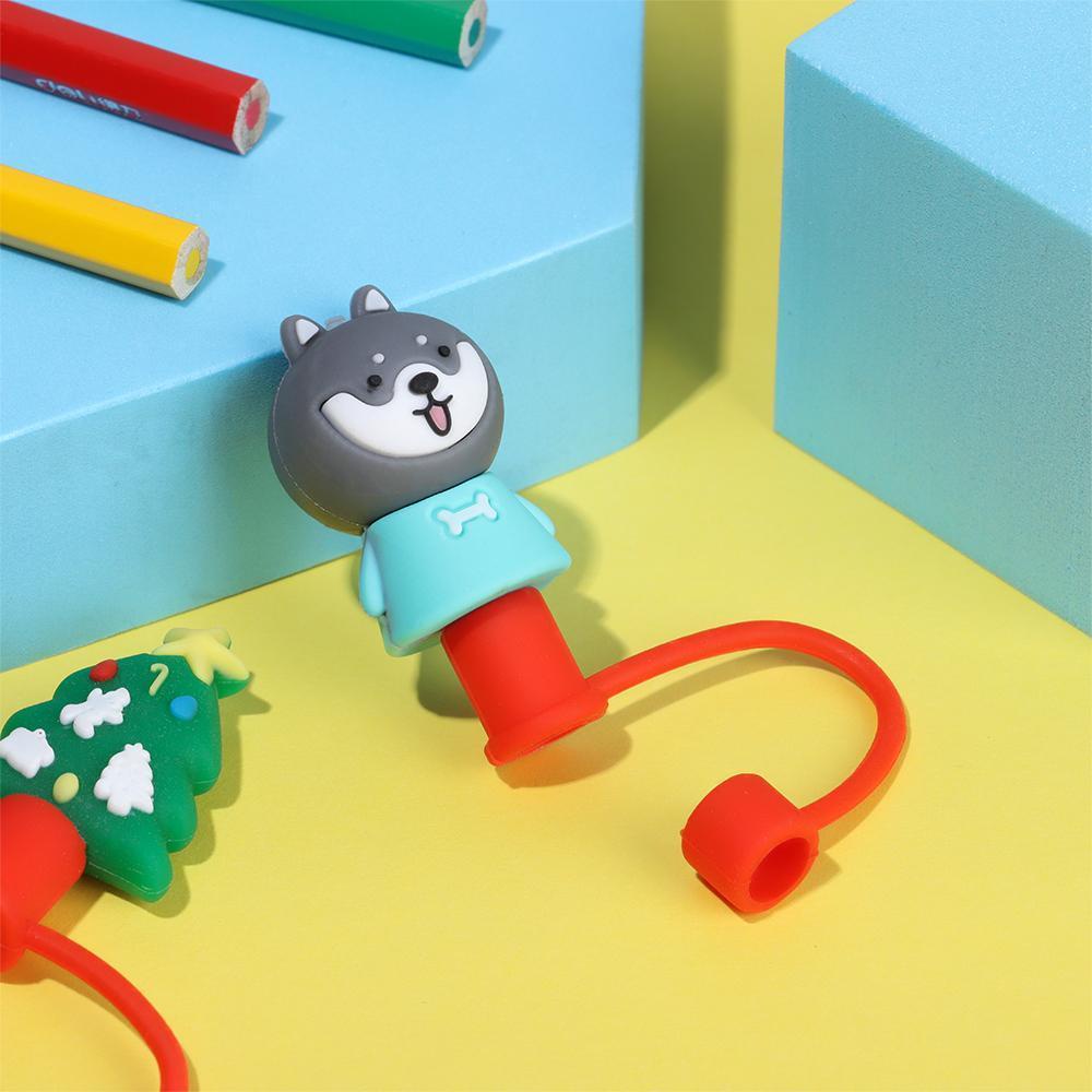 Ống Hút Silicon Hình Người Tuyết Có Thể Tái Sử Dụng Ốp