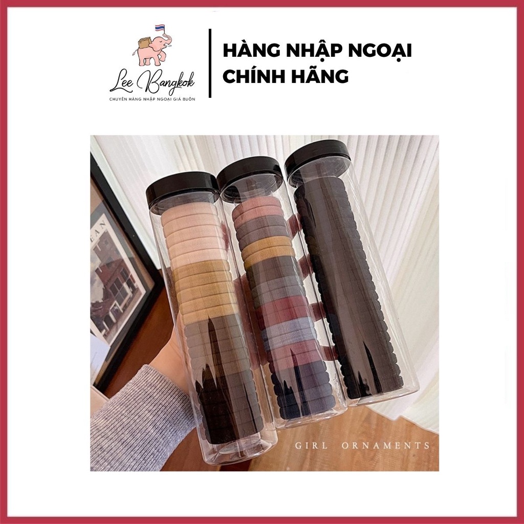 [Ống] Dây Thun Cột Tóc Nhỏ Co Giãn Màu Đen, Dây Cột Tóc Phong Cách Hàn Quốc Dành Cho Nữ