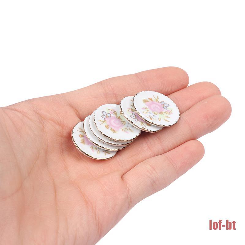 Bộ 2 Đĩa Sứ mini Tỉ Lệ 1 / 12 Trang Trí Nhà Búp Bê Xinh Xắn