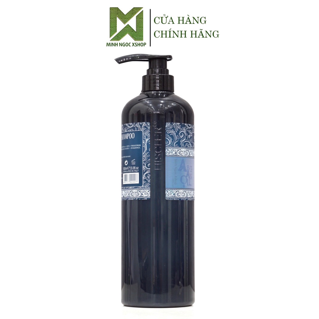 Dầu gội phục hồi cho mọi loại tóc Hischer Argan Oil 1000ml mềm mượt chuẩn salon tại nhà