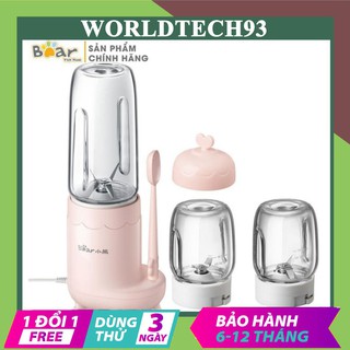 Máy xay thực phẩm trẻ em Nhập khẩu Bear. Model LLJ-C04J1. Bộ 3 cối xay tiện lợi. Phù hợp nhiều loại thức ăn.