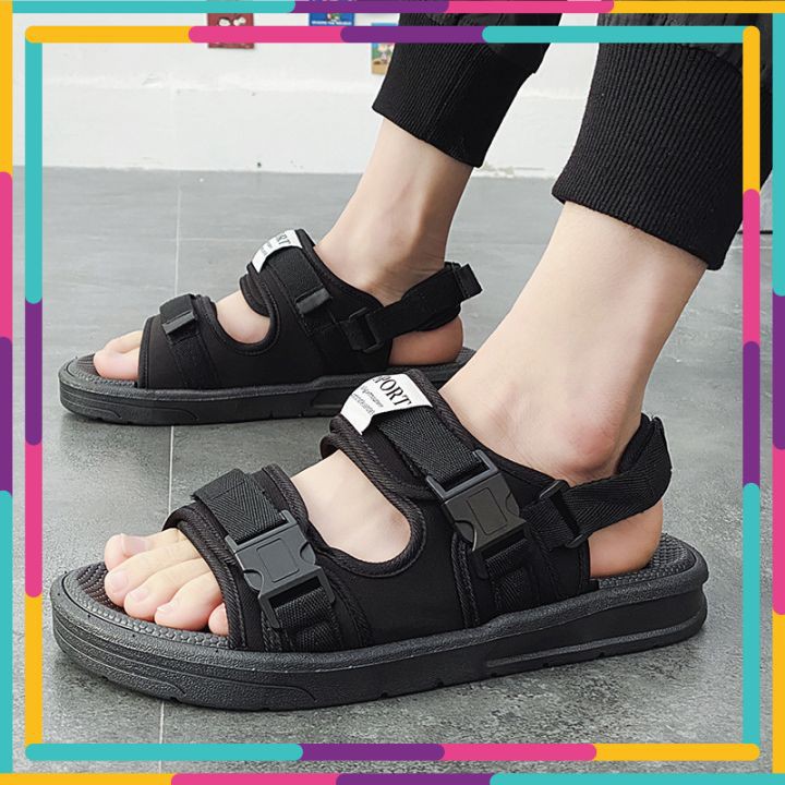 Giày sandal 💖 FREESHIP+ KÈM ẢNH THẬT💖sandal nam nữ 2 quai khóa bấm siêu tiện lợi