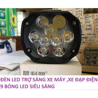 Bộ đèn LED 9 bóng L5 độ ô tô, xe máy siêu sáng