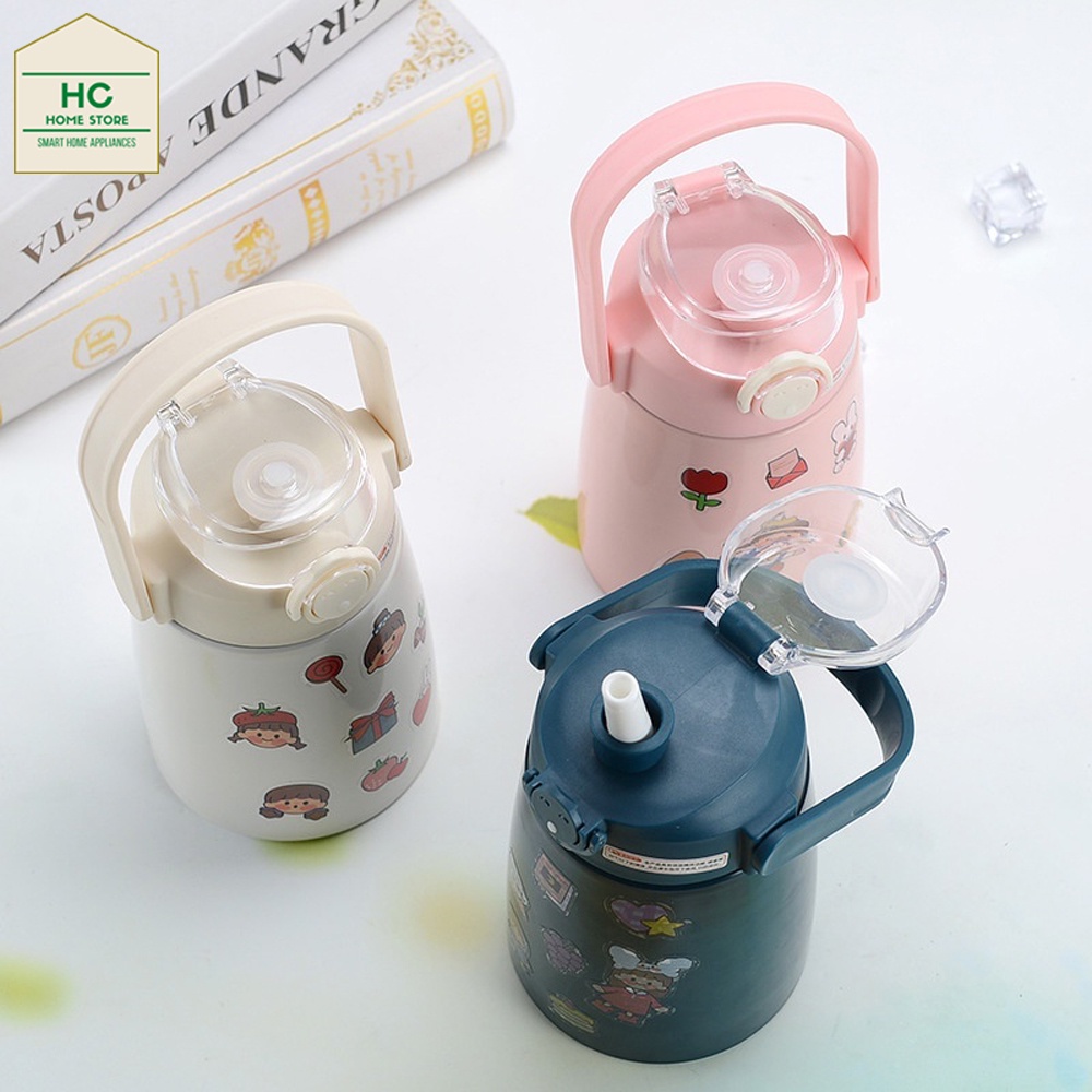 Bình giữ nhiệt 800ml có ống hút inox 304 không gỉ giữ nhiệt siêu lâu 12H