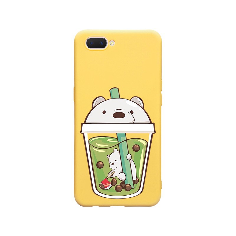 Ốp iPhone mềm hình cốc trà sữa và chú gấu ngộ nghĩnh cho Iphone 6/6+/6s/6s+/7/7+/8/8+