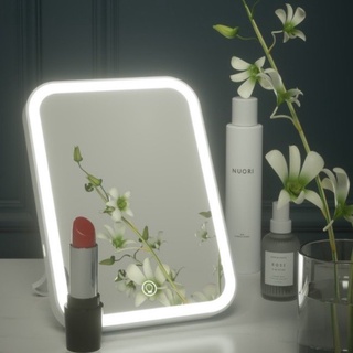 [Mã COSXANH100 giảm 10% đơn 250K] Gương để bàn cảm ứng đèn LED với 3 chế độ màu, Gương trang điểm mini cao cấp