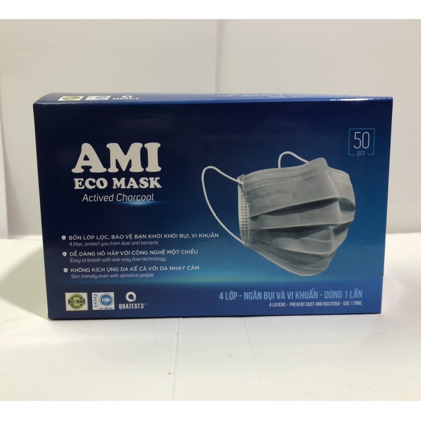 1 Hộp Khẩu Trang Y Tế Đủ Màu 4 lớp [10 chiếc trong 1 túi nylon](1hộp 5 túi/50 chiếc)
