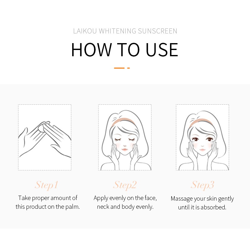 Kem chống nắng UV tươi mát trắng da LAIKOU SPF50+ 2g