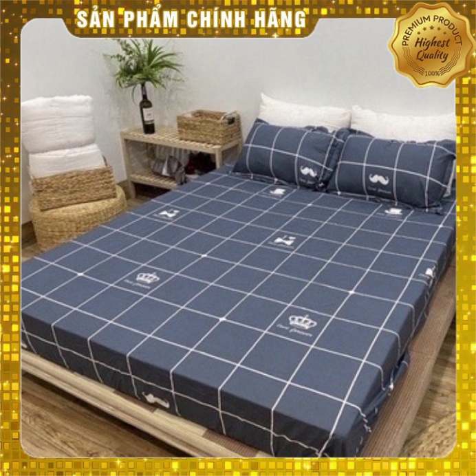 Bộ Ga Chun Trải Giường 3 món( 2 gối đầu+ 1 ga chun) chất liệu cotton poly không bai không xù | BigBuy360 - bigbuy360.vn