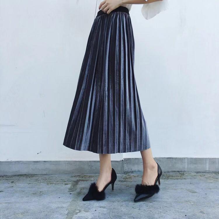 Chân Váy Xếp Li Lưng Cao Thời Trang Cho Nữ 7 Màu / 40-100kg | BigBuy360 - bigbuy360.vn