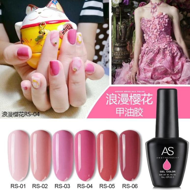 Sơn Gel AS vỏ đen Mã RS ( Cam Kết Chính Hãng - làm khô sơn gel bằng máy hơ uvled )