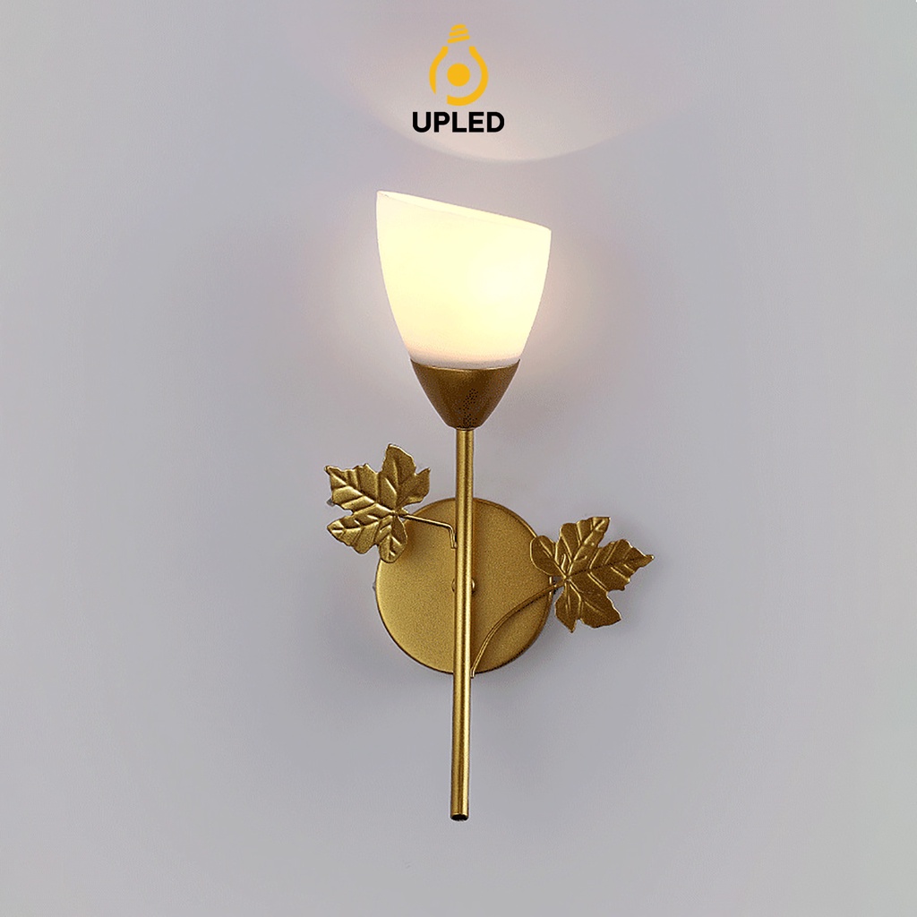 Đèn Ngủ Treo Tường Hoa Thường Xuân Mạ Đồng UPLED Trang trí Phòng Khách, Lối đi