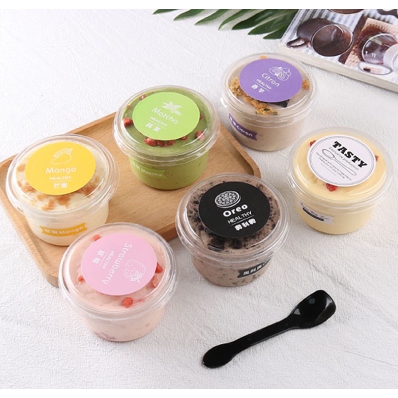 SET 10 HỘP NHỰA TRÒN ĐỰNG TIRAMISU XY583