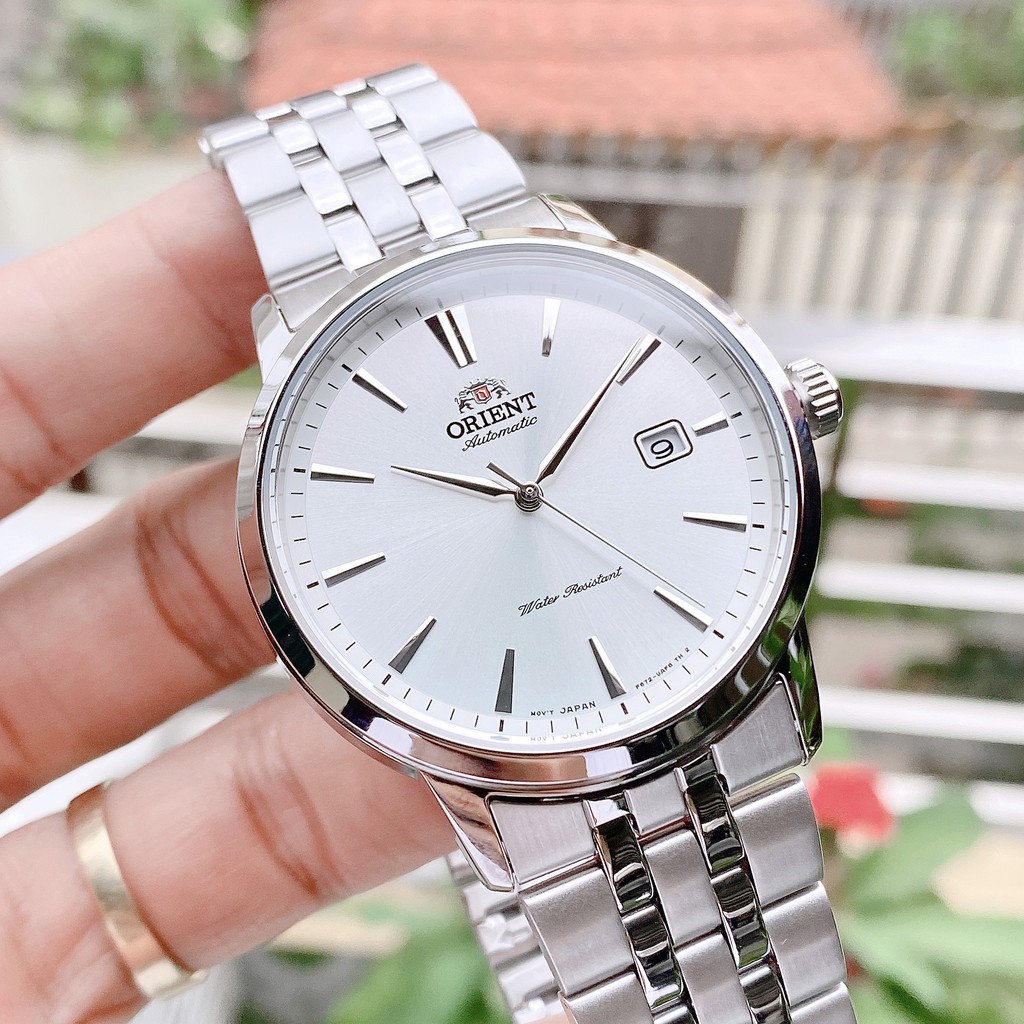 Đồng hồ Nam Orient Symphony 3 RA-AC0F02S10B Automatic Mặt trắng,Lịch ngày-Máy cơ tự động-Dây kim loại cao cấp-Size 42mm