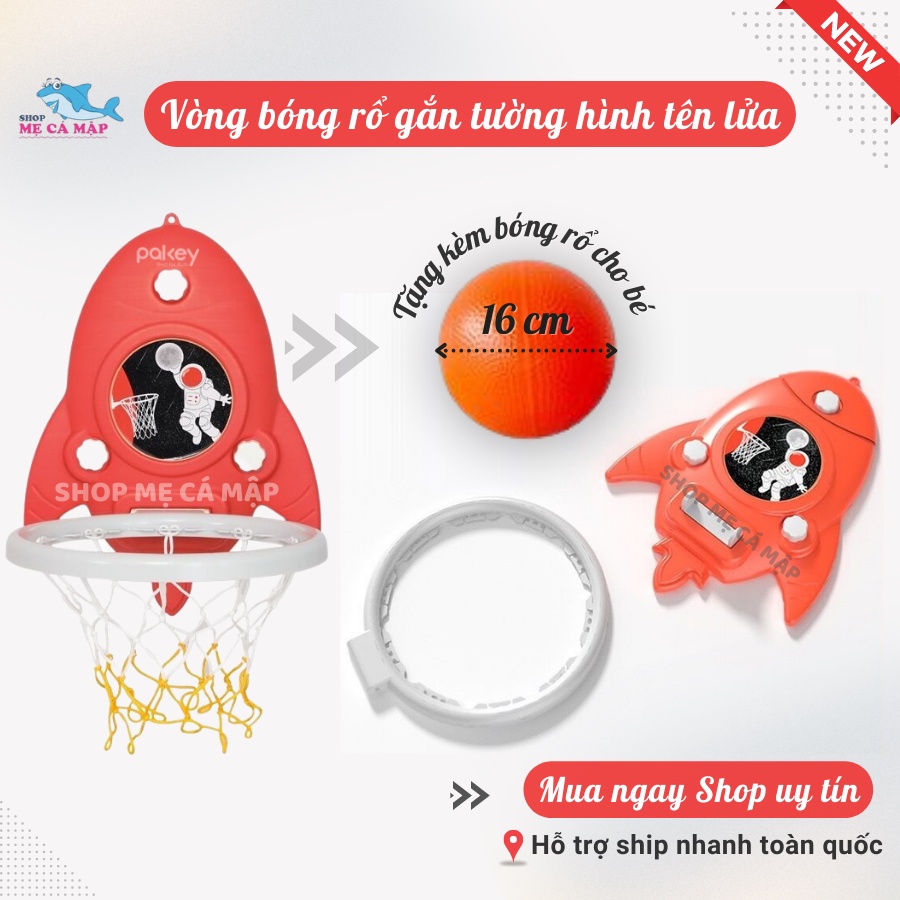 Đồ chơi bóng rổ treo tường tặng bóng kèm bơm, Sản phẩm không phải khoan đục