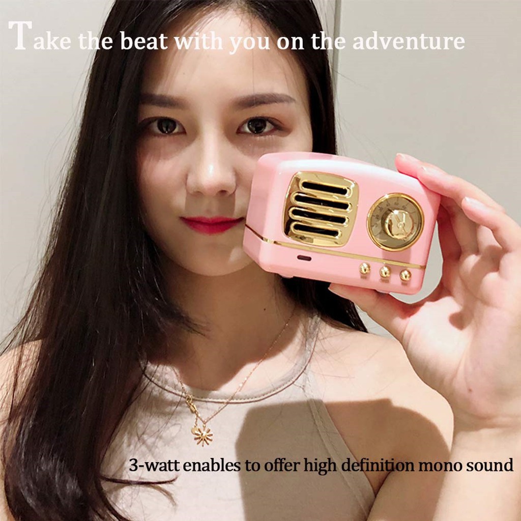 HM-11Bluetooth Speakers Portable Vintage Wireless Speaker with Built-in Mic