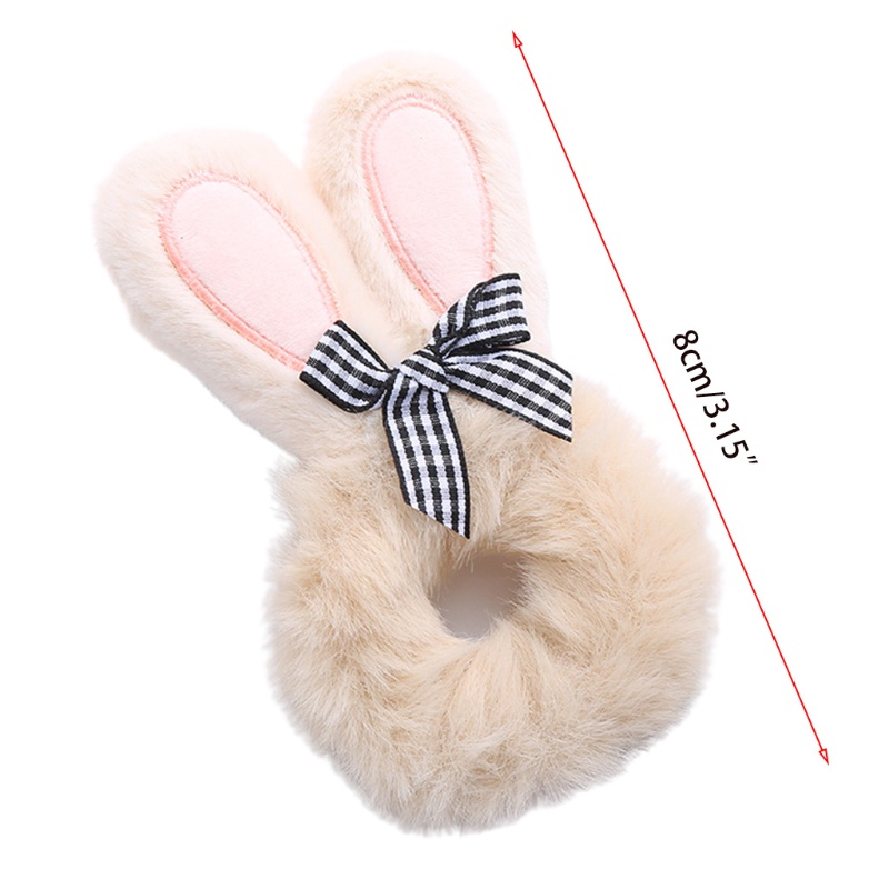 Dây Cột Tóc Tai Thỏ Lông Nhung Co Giãn