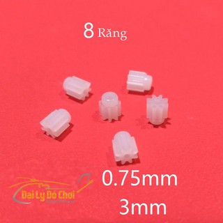 Bánh răng nhựa 8 răng trục 0.75mm nối trục động cơ giá bán lẻ 1 chiếc