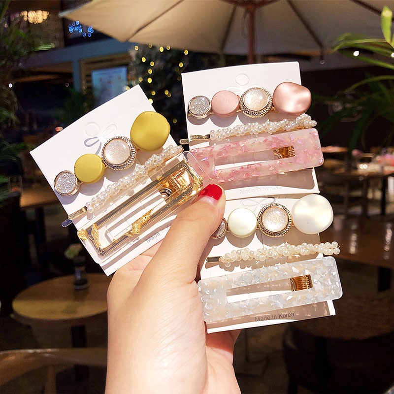 Kẹp tóc acrylic nhiều kiểu dáng tùy chọn xinh xắn cho nữ