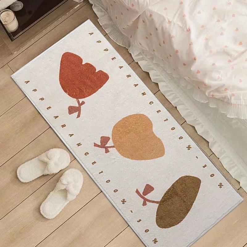 Thảm Chùi Chân Chống Trượt Mềm Mại Hình Quả Táo