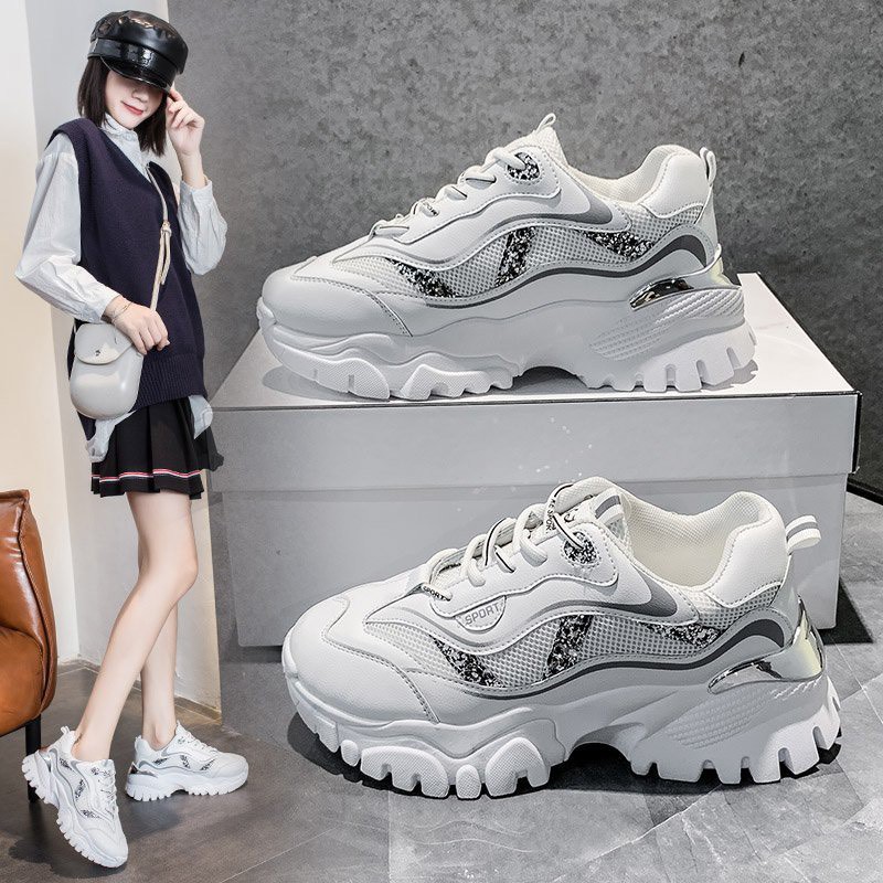 Giày nữ,giày thể thao sneaker spost chữ V kim tuyến