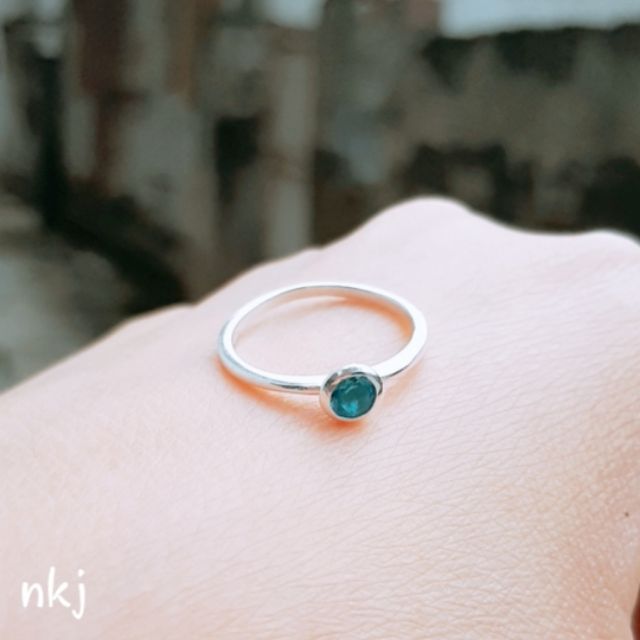 NHẪN BẠC NỮ NHỎ XINH ĐÁ NHIỀU MÀU, BẠC TA, BẠC NGUYỄN KHÁNG