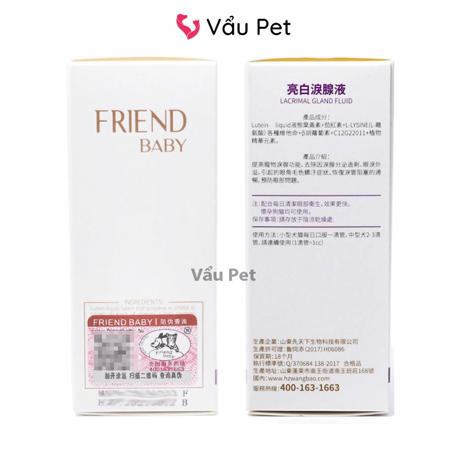 Siro uống hỗ trợ làm giảm chảy nước mắt, giảm ố lông cho chó mèo Lacrimal Gland Fluid Eyes Pet System 20ml