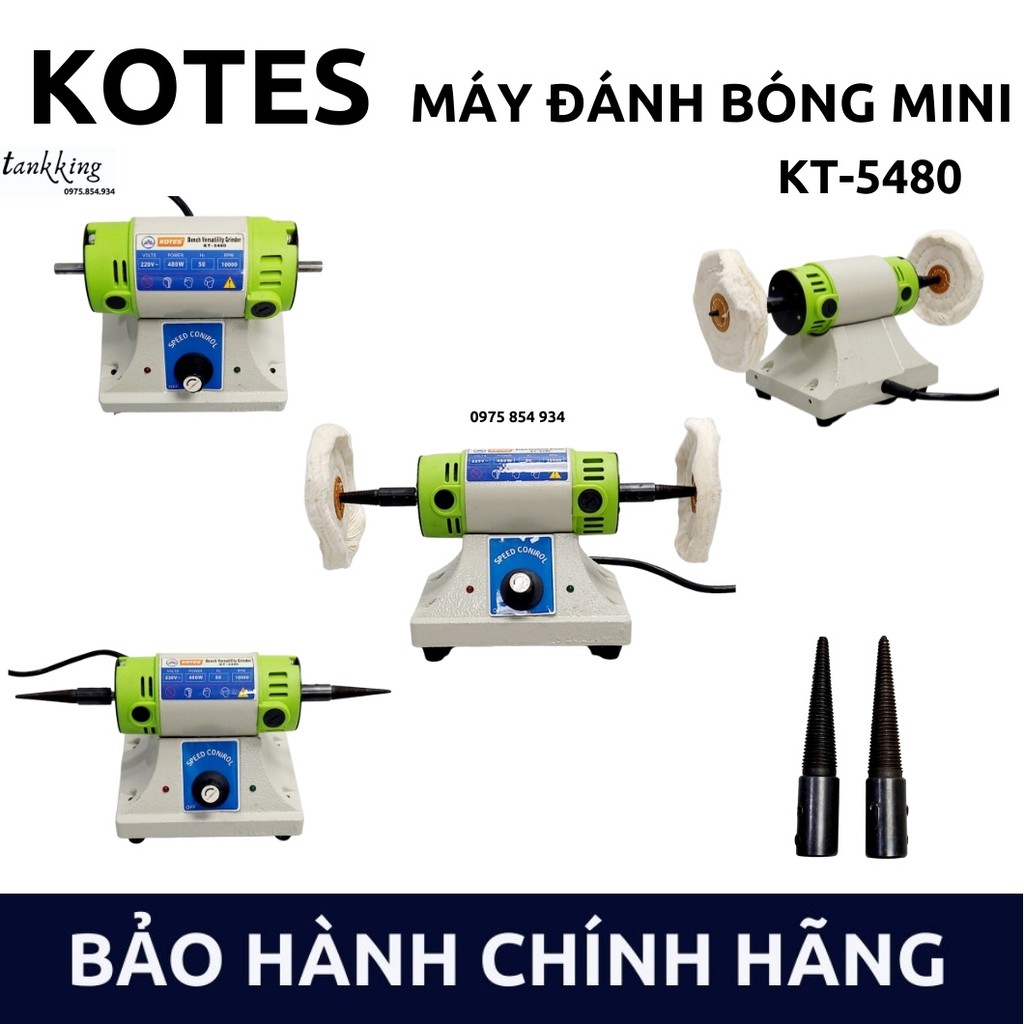 Máy đánh bóng mini để bàn KOTOS-5480, Máy mài đa năng tốc độ 10000v/phút moto chổi than 480W