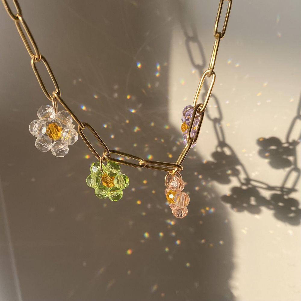 Vòng cổ Hợp Kim Đính Hạt Nhiều Màu Sắc Ngọt Ngào Kiểu Dáng Mới