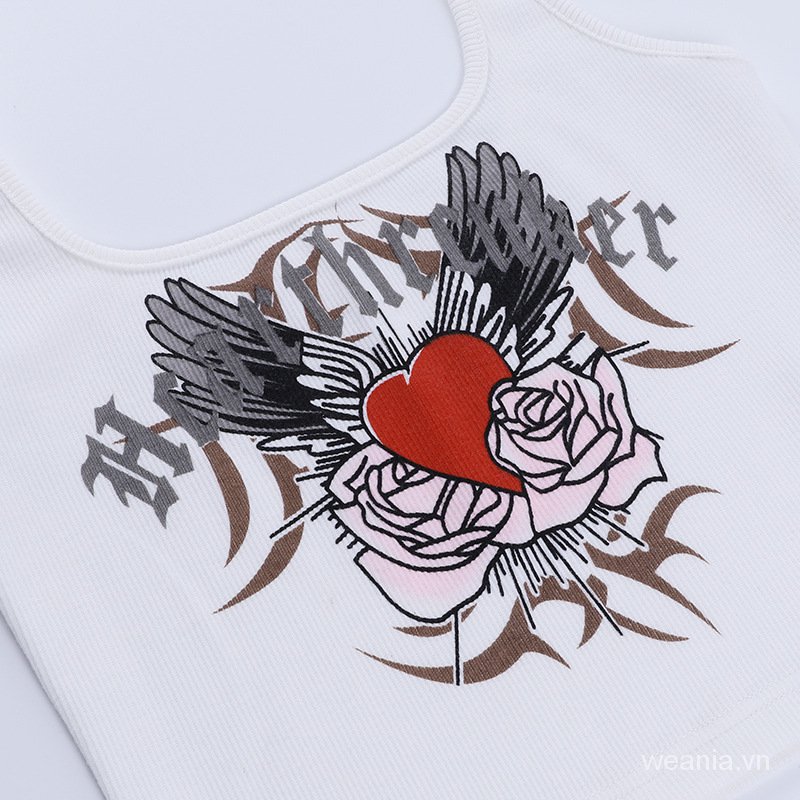 Áo Thun love print Crop Top Bdz2