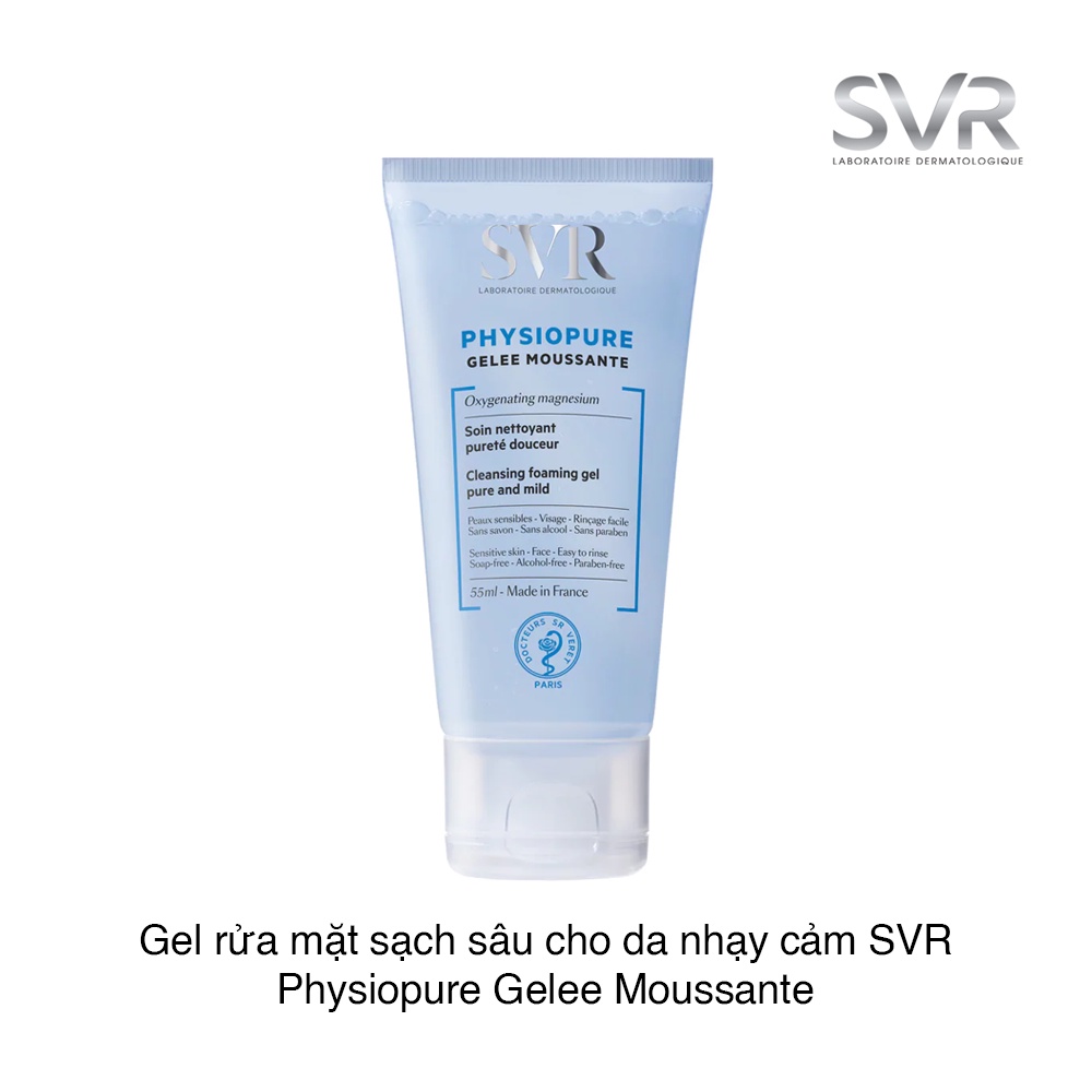 SVR Gel rửa mặt dành cho da nhạy cảm PHYSIOPURE Gelee Moussante 55ml