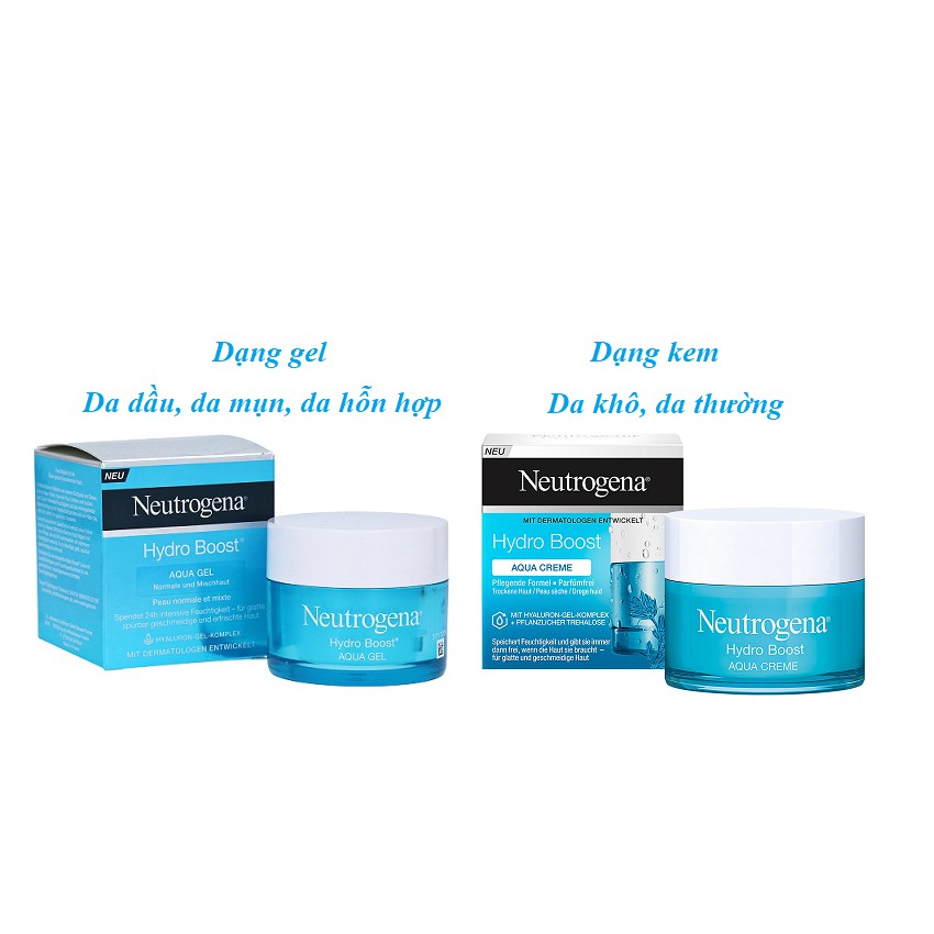 Kem dưỡng ẩm chuyên sâu cho da Neutrogena Hydro Boost Aqua 50ml Auth Hàn Quốc