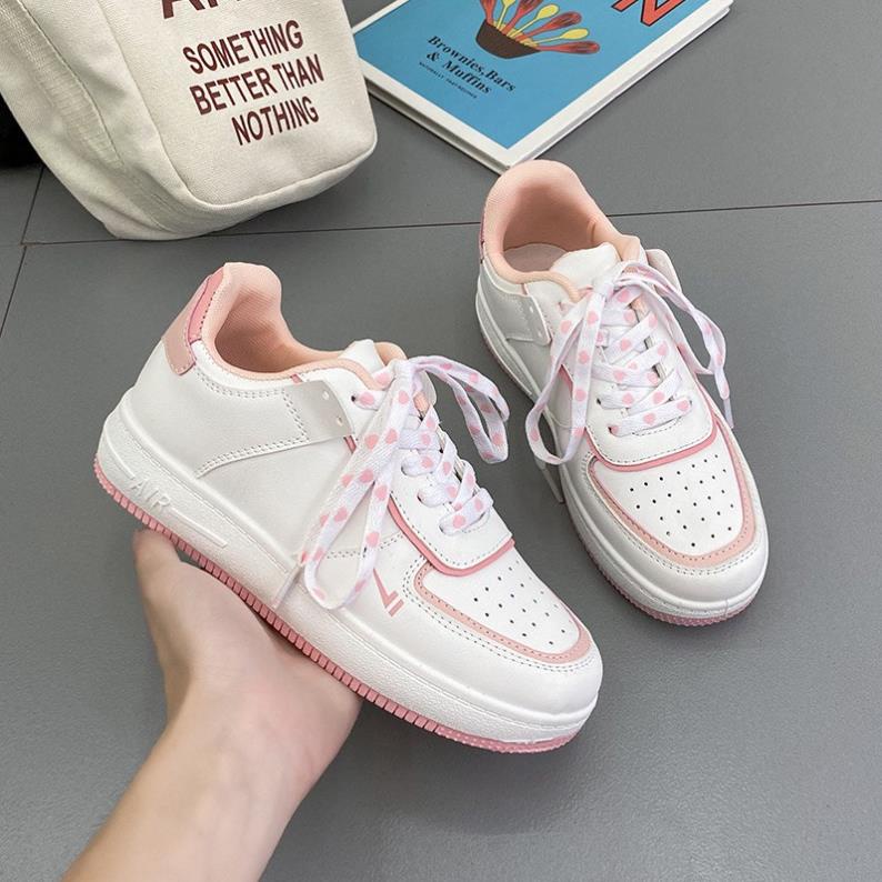 Giày nữ air force 1 custom màu xanh / hồng, Giày sneaker nữ AF1 hàng Trung chuẩn đẹp
