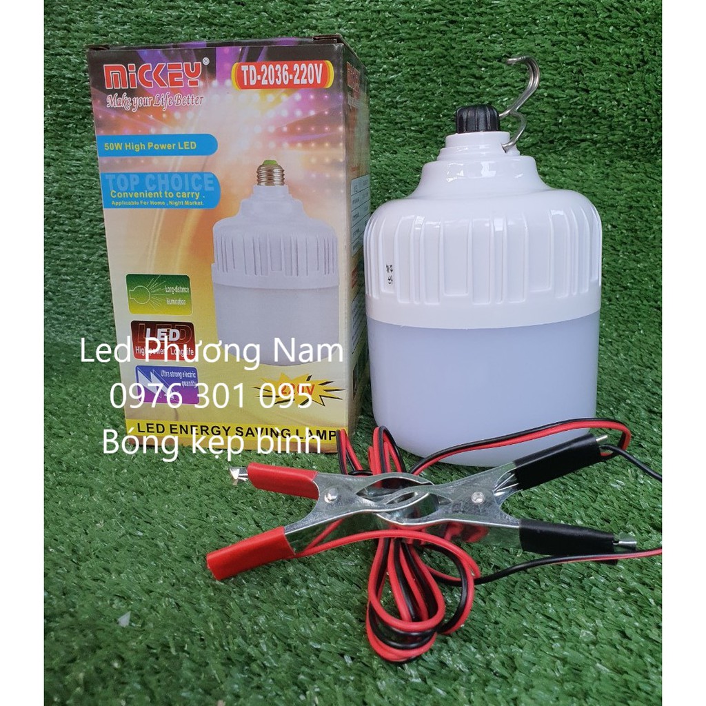 Bóng Đèn Led 12v - Kẹp Bình ẮCQUY 20w - 30w - 40w