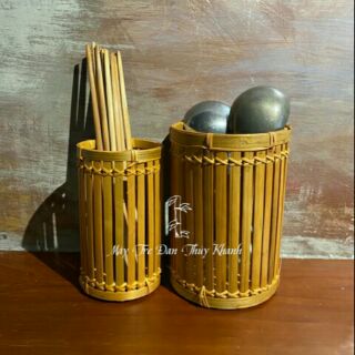 Ống tre đựng đũa cắm hoa decor đẹp