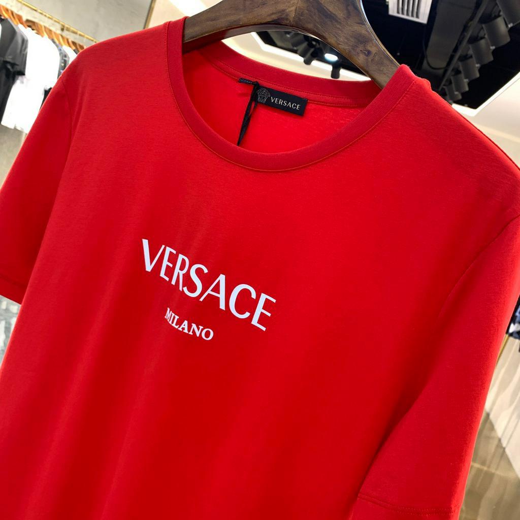 Áo Thun Nam Ngắn Tay Cổ Tròn In LOGO VERSAC 2021 Thời Trang Mùa Hè