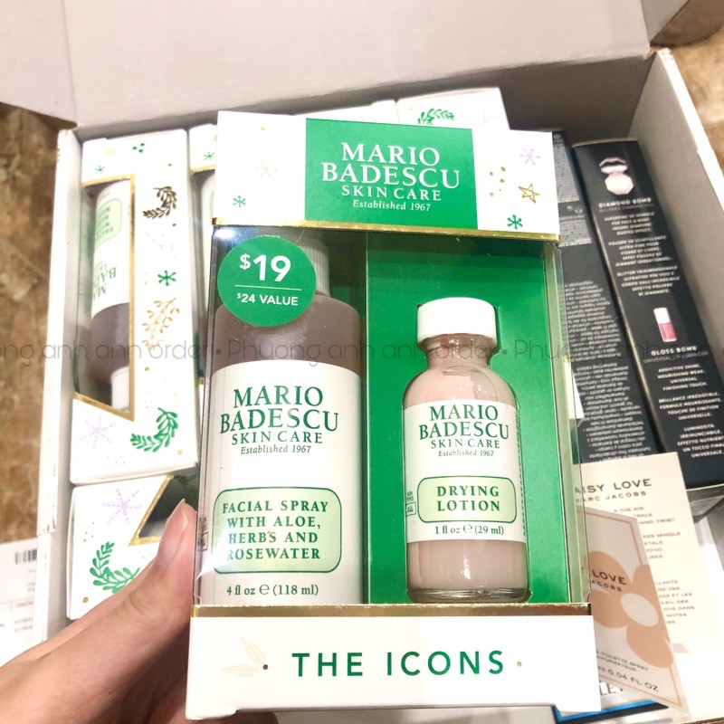 Set chấm mụn và xịt khoáng Mario Badescu The Icons