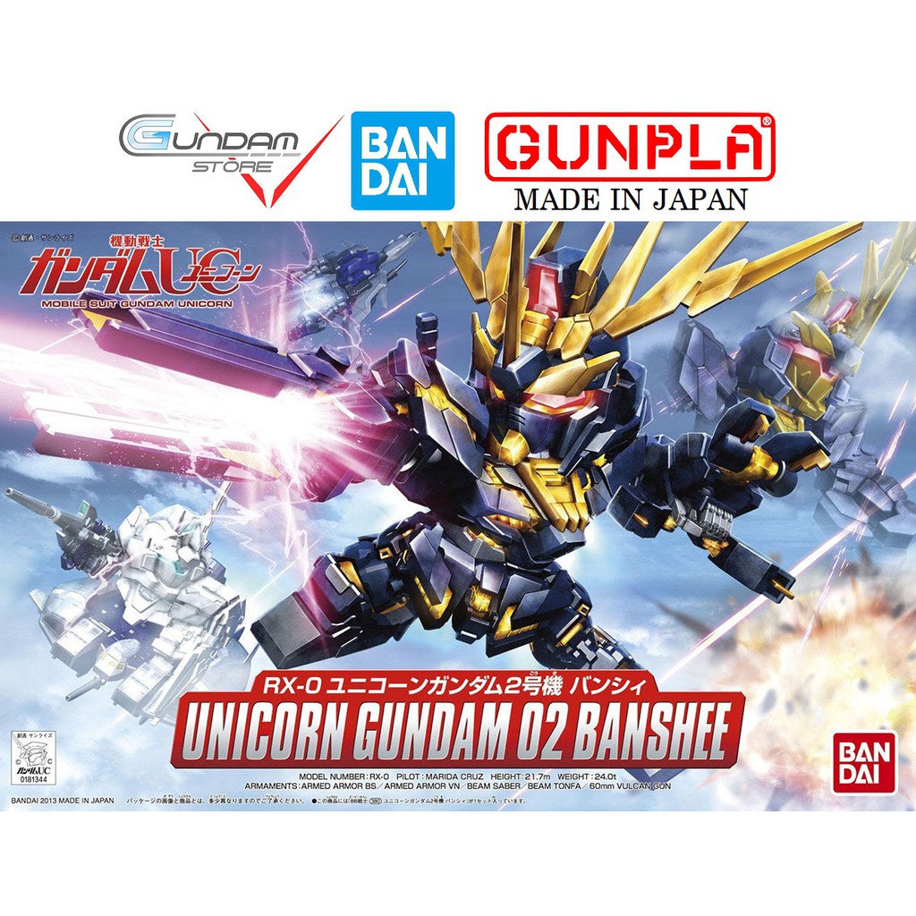 Bandai Sd Banshee Gundam Unicorn 02 Rx-0 Mô Hình Đồ Chơi Lắp Ráp Anime Nhật