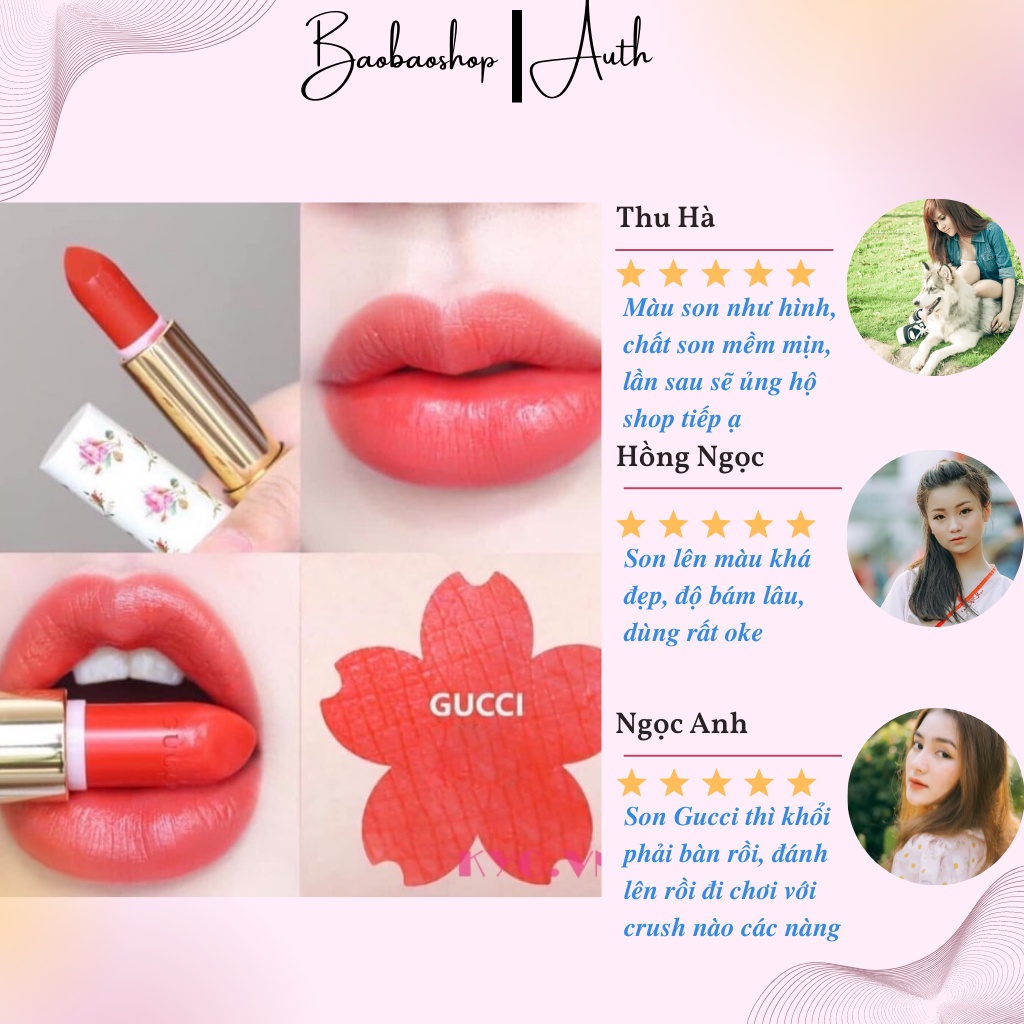 Son Gucci Rouge À Lèvres Voile Vỏ Hoa mini 1.3g đủ tone hot hit