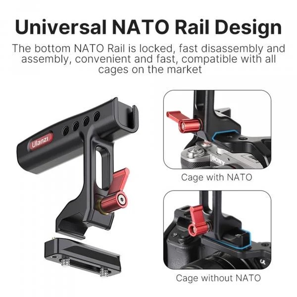 Ulanzi R084 - Tay Cầm Nhôm Đa Năng Hỗ Trợ Quay Phim Cho Máy Ảnh DSLR - Hàng Chính Hãng