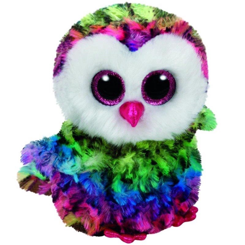 Ty Bean Bean booth 6 "15cm Parrot Gi hươu cao cổ Mèo Unicorn Flamingo Mummy Owl Big Eyes Plush Animal Doll Toy