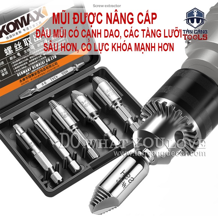 Bộ Mở Toét Đầu Vít Komax Chuôi Lục 0203