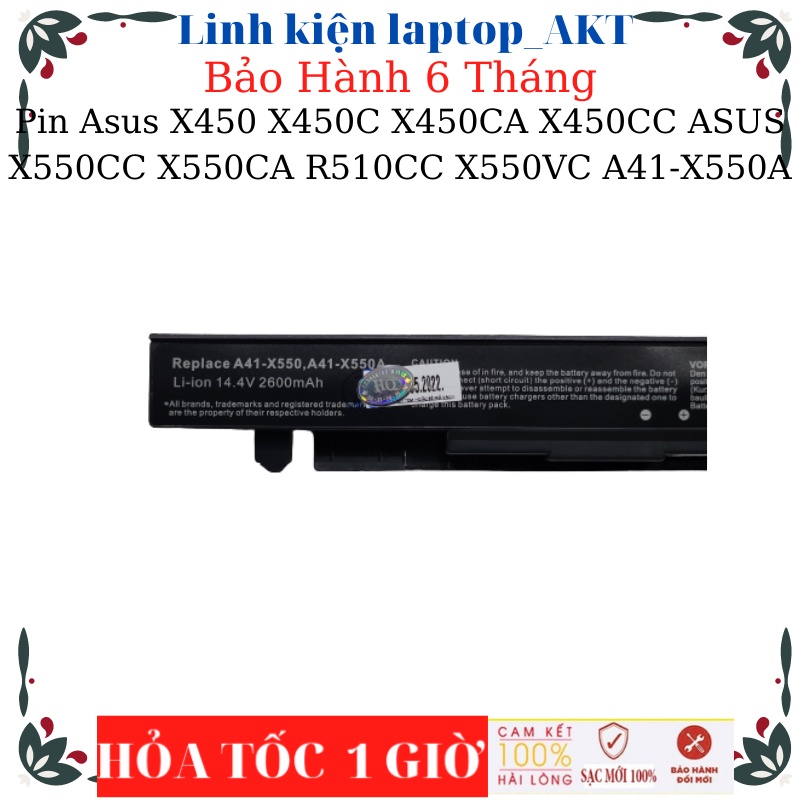 Pin laptop Asus X450 X450C X450CA X450CC ASUS X550CC X550CA R510CC X550VC A41-X550A